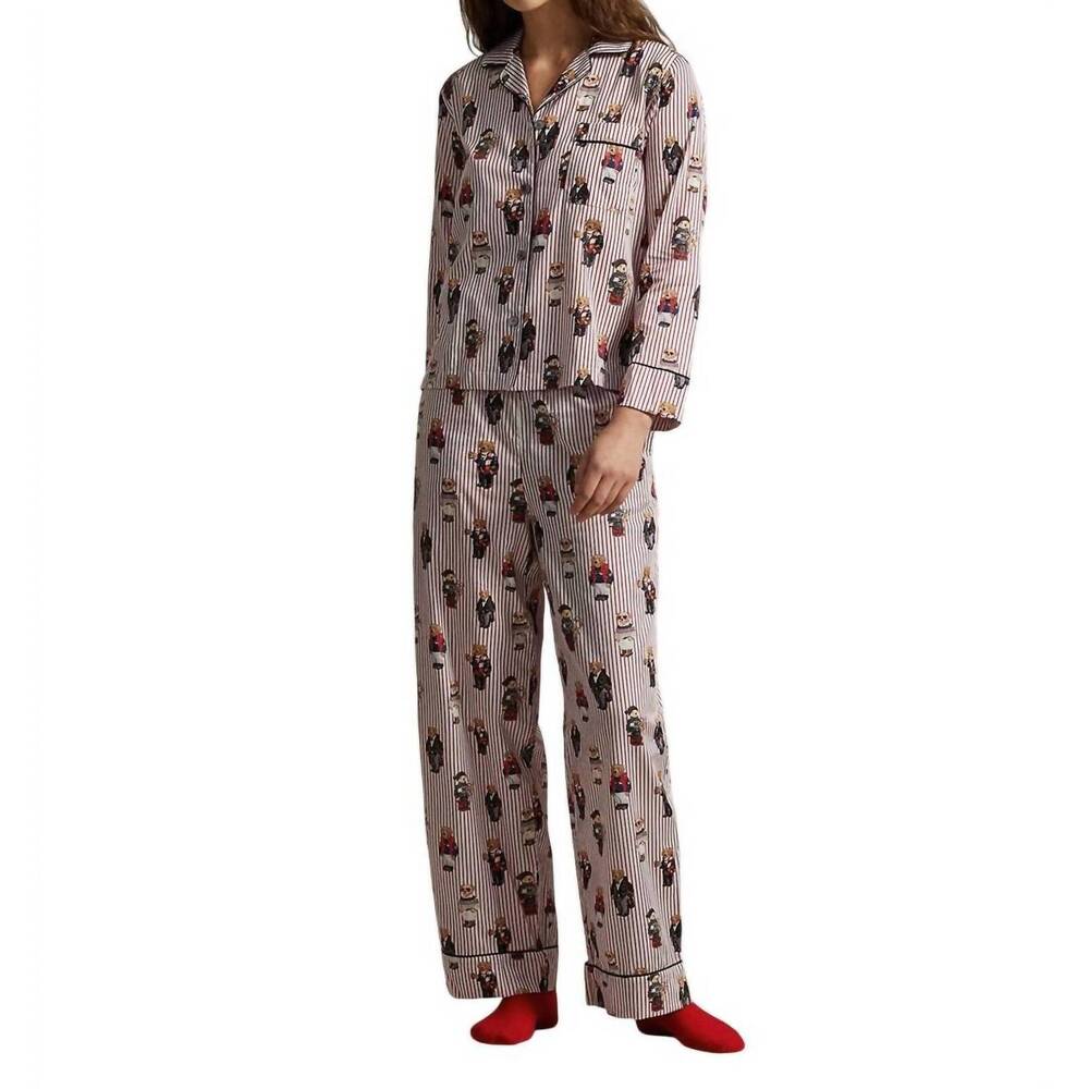 Polo by Ralph Lauren Striped Pajama Set - White and Red